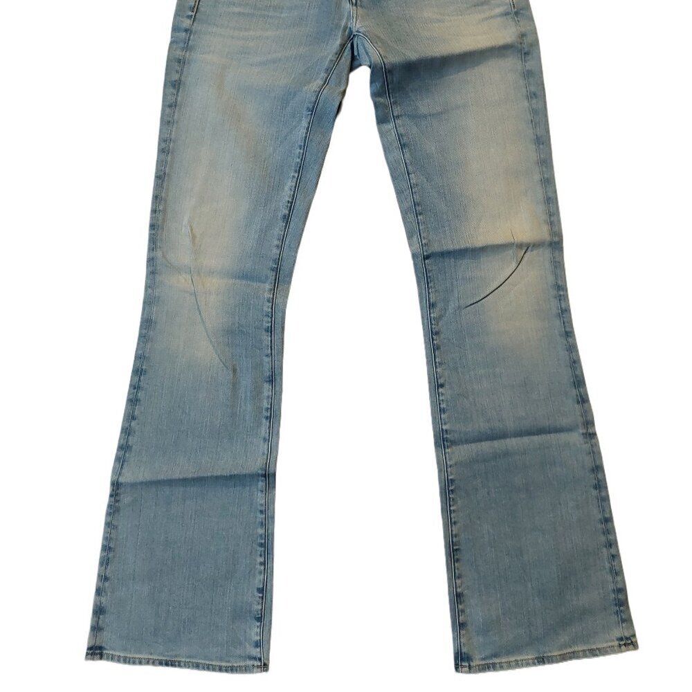 G-Star Raw 3301 Mid Bootleg Gova Super Stretch Light Blue Denim Jeans Sz 27 NWT - Picture 5 of 13